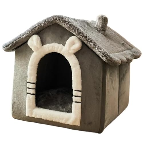 Tragbare Hundehütte, Haustierzaun-Schlupfhütte for Haustiere, Welpen, Kätzchen, Kaninchen, Haustierkiste for den Innenbereich, Katzenkäfige for den Innenbereich(GY,L-53x43x46cm) von AD-BCrbgen