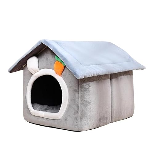 Tragbare Hundehütte, Haustierzaun-Schlupfhütte for Haustiere, Welpen, Kätzchen, Kaninchen, Haustierkiste for den Innenbereich, Katzenkäfige for den Innenbereich(Gray,48x40x40CM) von AD-BCrbgen