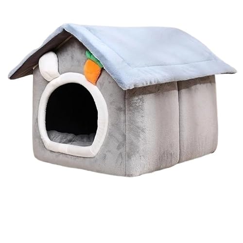 Tragbare Hundehütte, Haustierzaun-Schlupfhütte for Haustiere, Welpen, Kätzchen, Kaninchen, Haustierkiste for den Innenbereich, Katzenkäfige for den Innenbereich(Gray,L 52x43x43CM) von AD-BCrbgen