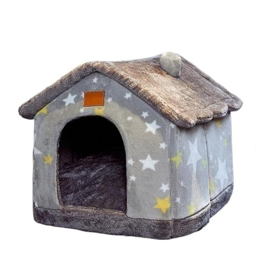 Tragbare Hundehütte, Haustierzaun-Schlupfhütte for Haustiere, Welpen, Kätzchen, Kaninchen, Haustierkiste for den Innenbereich, Katzenkäfige for den Innenbereich(Gray,L 53x46x43cm) von AD-BCrbgen