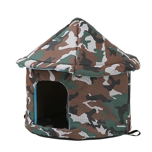 Tragbare Hundehütte, Haustierzaun-Schlupfhütte for Haustiere, Welpen, Kätzchen, Kaninchen, Haustierkiste for den Innenbereich, Katzenkäfige for den Innenbereich(GreenCamouflage,L 45x41) von AD-BCrbgen