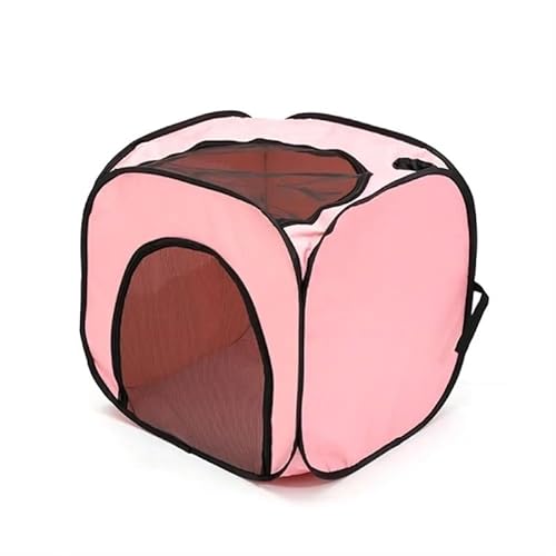 Tragbare Hundehütte, Haustierzaun-Schlupfhütte for Haustiere, Welpen, Kätzchen, Kaninchen, Haustierkiste for den Innenbereich, Katzenkäfige for den Innenbereich(Pink) von AD-BCrbgen