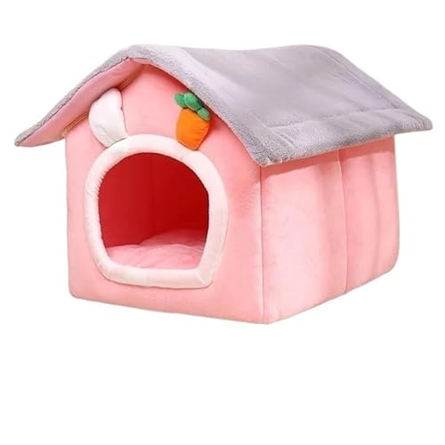 Tragbare Hundehütte, Haustierzaun-Schlupfhütte for Haustiere, Welpen, Kätzchen, Kaninchen, Haustierkiste for den Innenbereich, Katzenkäfige for den Innenbereich(Pink,L 52x43x43CM) von AD-BCrbgen