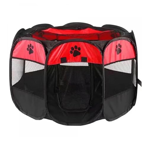 Tragbare Hundehütte, Haustierzaun-Schlupfhütte for Haustiere, Welpen, Kätzchen, Kaninchen, Haustierkiste for den Innenbereich, Katzenkäfige for den Innenbereich(Red,72 72 45cm) von AD-BCrbgen