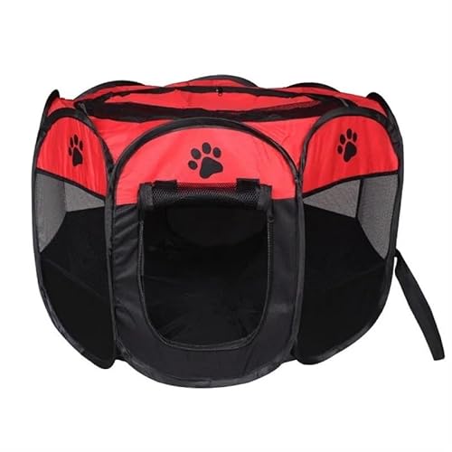 Tragbare Hundehütte, Haustierzaun-Schlupfhütte for Haustiere, Welpen, Kätzchen, Kaninchen, Haustierkiste for den Innenbereich, Katzenkäfige for den Innenbereich(Red,74X74X43cm) von AD-BCrbgen