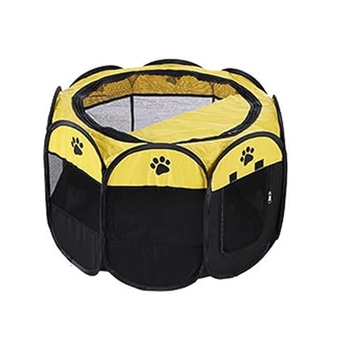 Tragbare Hundehütte, Haustierzaun-Schlupfhütte for Haustiere, Welpen, Kätzchen, Kaninchen, Haustierkiste for den Innenbereich, Katzenkäfige for den Innenbereich(Yellow,90 90 60cm) von AD-BCrbgen