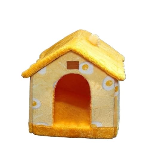 Tragbare Hundehütte, Haustierzaun-Schlupfhütte for Haustiere, Welpen, Kätzchen, Kaninchen, Haustierkiste for den Innenbereich, Katzenkäfige for den Innenbereich(Yellow,L 53x46x43cm) von AD-BCrbgen