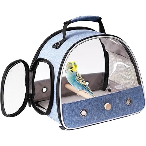 Transparenter Papageien-Reisekäfig, atmungsaktive Haustier-Vogeltasche, kleine, leichte Vogelkäfigtasche, kleine Haustier-Ausflugstasche, Vogel-Reiserucksack, Käfig, Mehrzweck-Haustiertasche for Papag von AD-BCrbgen