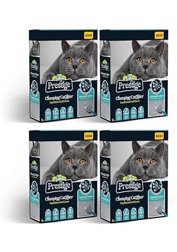 Prestige Katzenstreu Klumpstreu mit Aktivkohle Kohlenstoff Carbon staubarm 4X 6 Liter (24 Liter) von ADAK