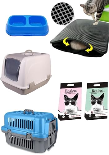 Realcat-Katzentoiletten-Set – Ideal für Neustarter (Blau) von ADAK