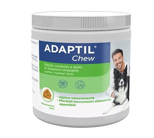 ADAPTIL L® Chew – Beruhigende Hundesnacks – 30 Stück – beruhigend und stressfrei für hyperaktive unruhige Hunde, Entspannung für Reisen und stressige Momente von ADAPTIL