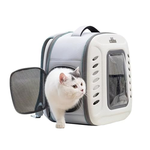 Katzen-Rucksack, multifunktional, belüftet, großer Raum, Blasen-Haustier-Rucksack für Kätzchen, kleine Hunde bis zu 10 kg, faltbare Haustier-Tragetasche für Reisen, Wandern von ADDSSFUBAO