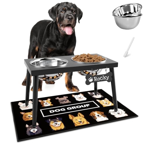 ADENGL Erhöhter Futternapf aus Metall für große und mittelgroße Hunde, stärkere, erhöhte Hundenäpfe mit spritzsicherer Matte, Futter- und Wassernäpfe, 25,4 cm hoch, 1,6 x 61 cm ADENGL Erhöhter Futternapf aus Metall für große und mittelgroße Hunde, stärkere, erhöhte Hundenäpfe mit spritzsicherer Matte, Futter- und Wassernäpfe, 25,4 cm hoch, 1,6 x 61 cm von ADENGL