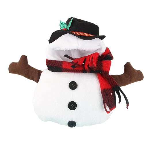 ADERN Hunde-Schneemann-Kostü,Cosplay-Schneemann-Mütze für Welpen - Rot Karierte Weihnachtskostüme für Hunde, Weihnachtskostüme für Hunde, Weihnachtskleidung für Hunde, Kapuzenpullover für Katzen von ADERN