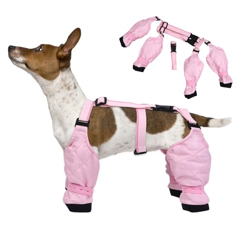 Hundestiefel Pfotenschutz | Hunde-Hosenträgerstiefel | Hunde-Schneestiefel | Anti-Rutsch-Hundeschuhe | wasserdichte schmutzabweisende Hundestiefel mit Hilfsgurt für Spaziergänge an verschneiten Tagen von ADERN