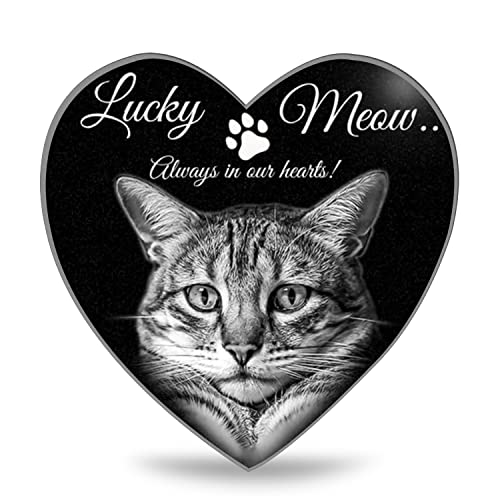 ADFSTONE Herzförmige Haustier-Gedenksteine, personalisiertes Hundegedenkgeschenk, personalisiertes Katzenbild, Trauerschild, DIY-Grabstein, individuelles Beileids-Foto-Geschenk, Tier-Grabmarker von ADFSTONE