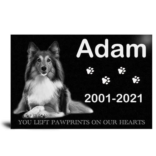 ADFSTONE Rechteckig Pet Personalised Memorial plaques for Graves Grabstein, Foto Engraved Headstones,Trauernde Plaque, Grabstein Stone Memorials Custom Photo Plaque, Erinnerung Geschenke. von ADFSTONE