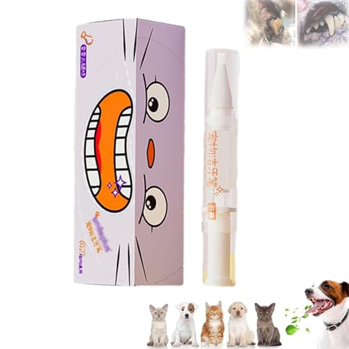 ADFUGE Pet Toothbrush Pen, New Pet Toothbrush Pen, Pet Teeth Cleaning Pen, Cat/Dog Teeth Cleaning Pen, Pet Tooth Cleaning Tool, Dog Tartar Remover for Teeth, Pet Teeth Repairing Kit (1pcs) von ADFUGE