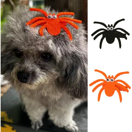 ADIASEN Haarschmuck für kleine Hunde, Spinne mit Metallclip für Welpen, Yorkshire Terrier, Malteser, Teddybär, Spielzeug, Pudel, Schnauzer, 2 Stück von ADIASEN