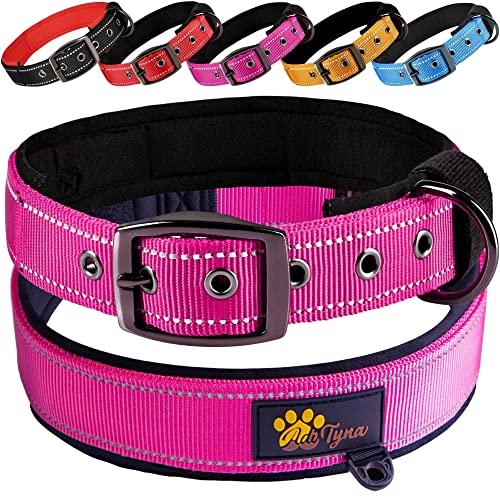 ADITYNA Ultra bequemes, weiches Neopren-gepolstertes Hundehalsband für kleine Hunde (Rosa, Größe S: passend für Halsumfang von 30,5–40,6 cm) von ADITYNA