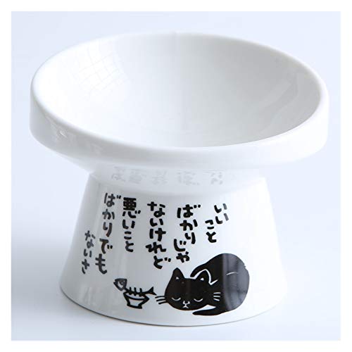 Katzennapf Keramik Anti-Rutsch-Keramik Cat Bowl Feeder Mit Ansitz Bone China Cervical Futter Wasser Cat Bowl Keramik Kleiner Hund Pet Supply Schützen (Color : A) von ADJAN