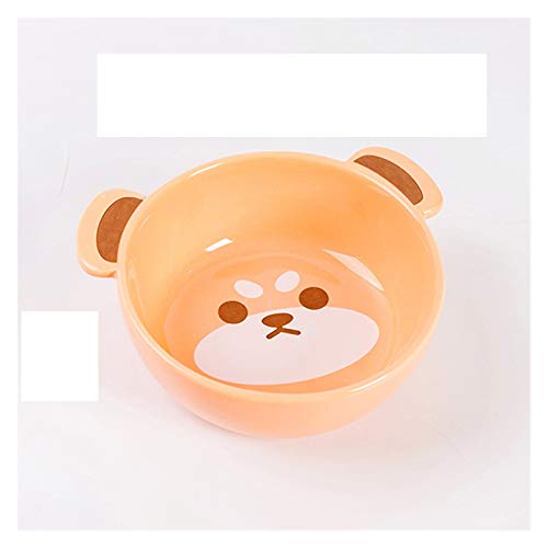 Katzennapf Keramik Karikatur-Nette Keramik Welpen-Katze-Haustier Hund Essen und Trinken Schüssel-Wasser-Bowl Zubehör Feeder Tiere Füttern einzelne Schüssel Porzellan (Color : Panda Bowl Orange) von ADJAN