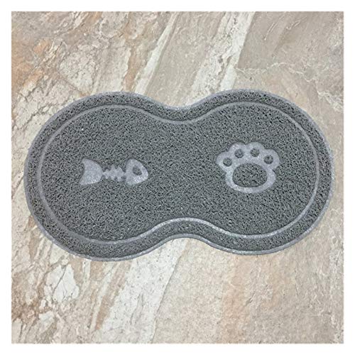 Katzennapf Keramik Keramiknapf for Haustiere Holzständer Salatschüssel Cat Bowl Keramik Katzenfutter Schüssel Hund Reis-Schüssel-Wasser-Schüssel Nahrungsmittelschüssel Pet Bowl (Color : Placemat Gray von ADJAN