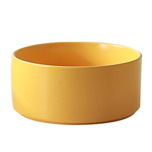 Katzennapf Keramik Keramiknapf for Haustiere Holzständer Salatschüssel Cat Bowl Keramik Katzenfutter Schüssel Hund Reis-Schüssel-Wasser-Schüssel Nahrungsmittelschüssel Pet Bowl (Color : Yellow) von ADJAN