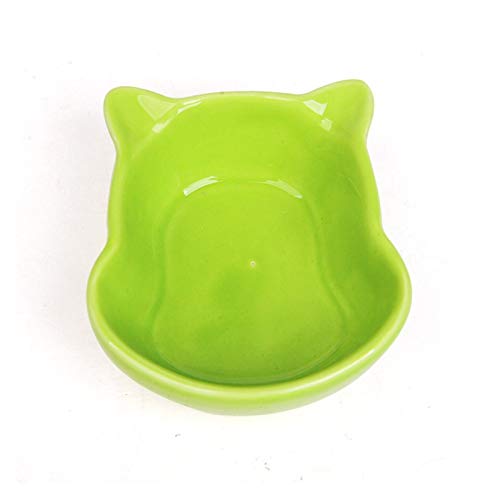Katzennapf Keramik Nette kleines Haustier Hund Katze Kaninchen Meerschweinchen Hamster Feeder Bowl-Keramik-Material Pet Food Drink Water Bowl Haustier-Bett-Haus Anti-Rutsch (Color : Green, Size : S von ADJAN