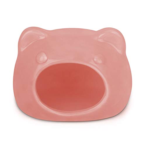 Katzennapf Keramik Nette kleines Haustier Hund Katze Kaninchen Meerschweinchen Hamster Feeder Bowl-Keramik-Material Pet Food Drink Water Bowl Haustier-Bett-Haus Anti-Rutsch (Color : Pink, Size : S) von ADJAN