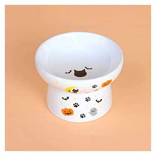 Katzennapf Keramik Schöne Pet Feeder Bowl Cartoon-Form-Fuß-Mund Einzel Skidproof Ceramic Dog Cat Food Bowl Pet Products Bowl Trinken (Color : Black, Size : M) von ADJAN