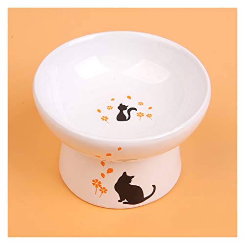 Katzennapf Keramik Schöne Pet Feeder Bowl Cartoon-Form-Fuß-Mund Einzel Skidproof Ceramic Dog Cat Food Bowl Pet Products Bowl Trinken (Color : Yellow, Size : M) von ADJAN