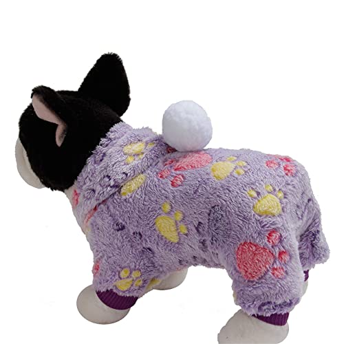 2023 Herbst und Winter Eleganz, Y*2K Hund Flanell Kleidung Haustier Herbst Kapuze Winter Katze und Kleidung für Haustiere Katze (Lila, L) von ADMAY