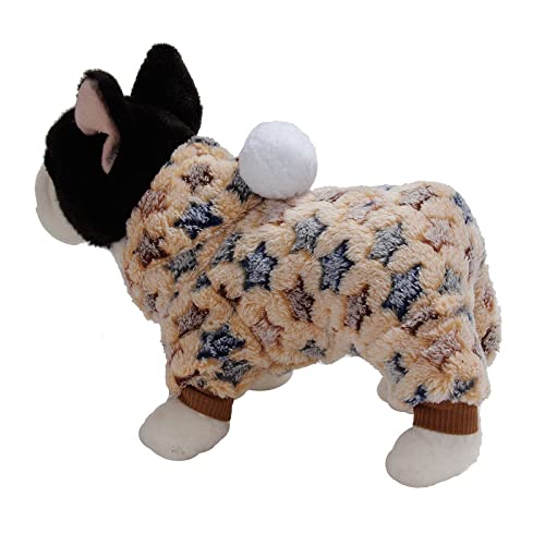 2023 Herbst und Winter Eleganz Y*2K Hund Flanell Kleidung Haustier Herbst Kapuze Winter Katze und Kleidung für Haustiere Katze (Beige, M) von ADMAY