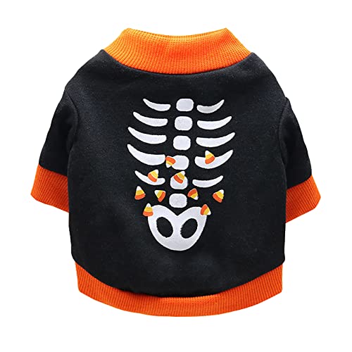 ADMAY Teufel Hexenkostüm Piraten Halloween Kostüm Damen Halloween-Haustier-Kleidung dünnes Katzen-Hundefestival-Kostüm-Kürbis-Teddy-lustiges T-Shirt Kleiderbügel Und Gestell Für Haustiere (Coffee, M) von ADMAY