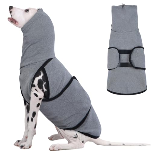 Hunde-Angstjacke, beruhigendes Hemd, Angstlinderung, beruhigende Weste mit Ohrenschützern, Lärmschutz, Winter-Hundemantel, Thundershirt für Hunde, leicht, dehnbar, Rollkragen-T-Shirts von ADNIKIA