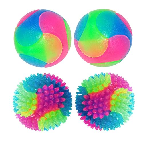 ADNOX 4 pcs Ball Hundespielzeug Ball Hundeball Ball Hundespielball Ball Spielzeug für Hundes und Reinigen Sie Ihre Zähne von ADNOX