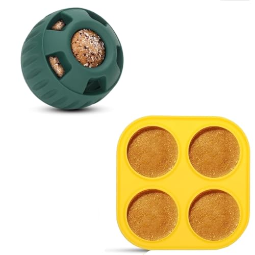 Schleckball für Hunde, Pupsicle Hunde Kauspielzeug, Hundespielzeug Langlebiges Leckerli, Interaktives Hunde Leckerli Ball Spielzeug, Wiederverwendbares Hundefutterspender Befüllbares Treat Holder von ADNOX