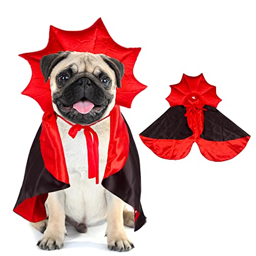 ADOGGYGO Halloween-Hundekostüm, Vampir, Teufelskostüm, Hund, Halloween-Umhang, Umhang, Rot / Schwarz, Halloween-Kostüme für kleine, mittelgroße und große Hunde von ADOGGYGO