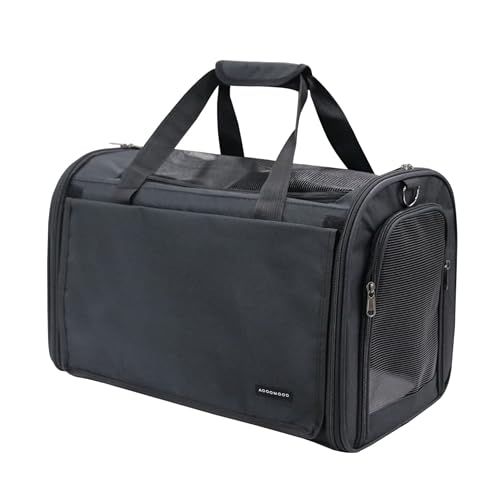 ADOOMOOD Transportbox Hund & Katze 46 * 30 * 30, Hundetasche, Tragetasche für Katzen und kleine Hunde bis max. 7,5kg, faltbar, Katzen/Hunde Flugtasche mit Schultergurt. von ADOOMOOD