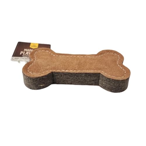 Advance Pet Product Hundespielzeug aus Biowolle und Leder, natürliches Tuff-Spielzeug, ungiftiges Kauspielzeug für Haustiere (Knochen) von ADVANCE PETPRODUCT