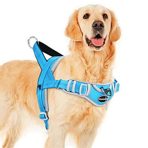 ADVENTUREMORE Hundegeschirr für große Hunde, kein Ziehen, Sport-Hundehalfter, reflektierend, atmungsaktiv, Hundeweste, ausbruchsicher, Hundegeschirr mit einfacher Kontrolle Frontclip-Griff für von ADVENTUREMORE