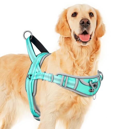 ADVENTUREMORE No Pull Hundegeschirr für große Hunde, Sport-Halfter Geschirr, reflektierend, atmungsaktiv, Hundeweste, ausbruchsicher, Hundegeschirr mit einfacher Kontrolle, Frontclip-Griff für von ADVENTUREMORE