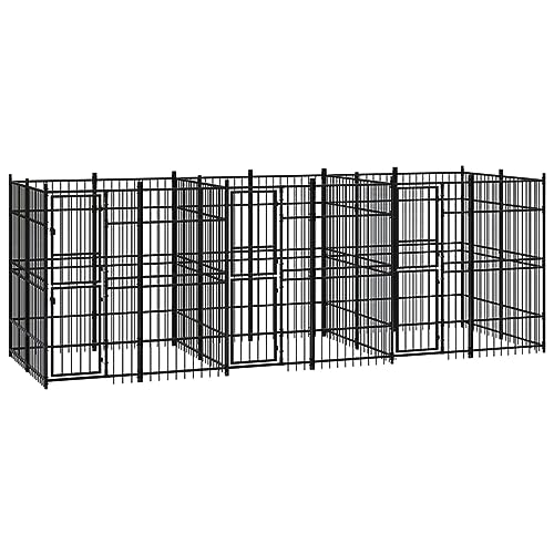 ADWOA Outdoor-Hundezwinger Stahl 11,06 m² Katzengehege Outdoor Chicken Run Gitterbox Hund von ADWOA