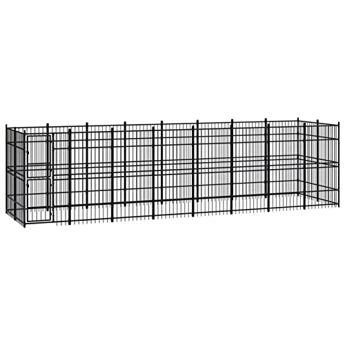 ADWOA Outdoor-Hundezwinger Stahl 14,75 m² Transportbox Hund Ofengitter Kinderschutz von ADWOA