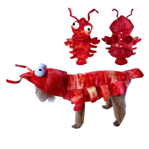 AEETYL Halloween-Krebs-Cosplay-Haustierkleidung für große, mittelgroße und kleine Hunde, süße und lustige Katzen- und Welpenkostüm-Requisiten,Red,XXL von AEETYL