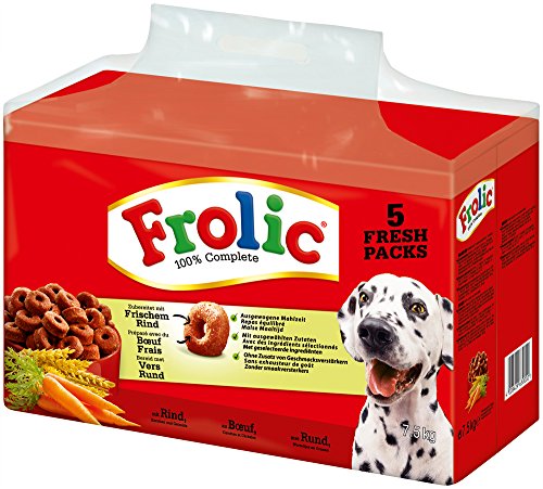 Frolic Hundefutter Trockenfutter mit Rind, Karotten und Getreide, 1 Karton (1 x 7,5 kg) von AEG