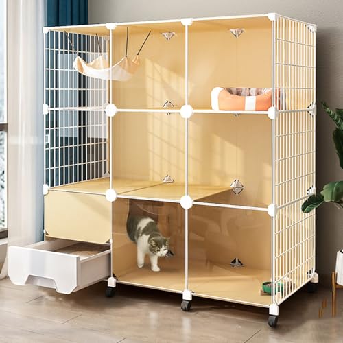 Katzengehege für den Innenbereich, Katzenzwinger, Katzenlaufstall für Hauskatzen, Haustierkäfig, DIY-Katzengehege, großer Laufstall, abnehmbarer Metalldraht, großer Übungsort, idea von AEGCAOJH