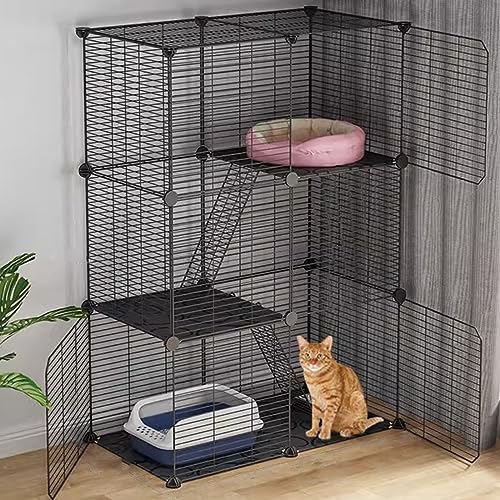 Katzenkäfig, Innenbereich, Lückenverschlüsselung, Katzenzaun, Draht, großer Übungsort, Katzenhaus, Hundehütte, Meerschweinchenkäfig, Zaun, Kätzchen, Erwachsene Katze, universell (F von AEGCAOJH