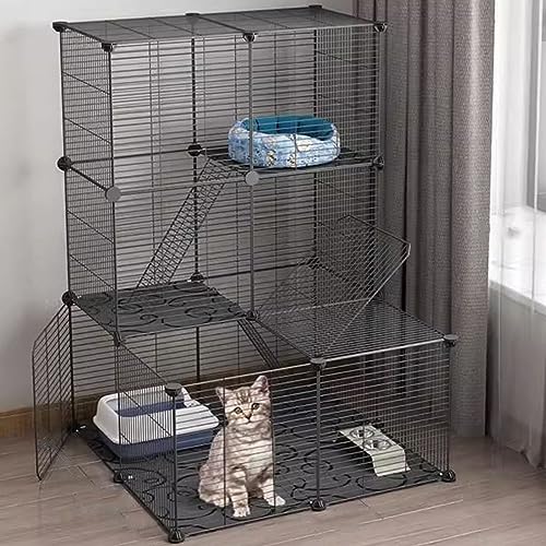 Katzenkäfig, Innenbereich, Lückenverschlüsselung, Katzenzaun, Draht, großer Übungsort, Katzenhaus, Hundehütte, Meerschweinchenkäfig, Zaun, Kätzchen, Erwachsene Katze, universell (F von AEGCAOJH